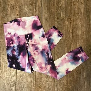 Lululemon purple print high rise wunder under 7/8 leggings